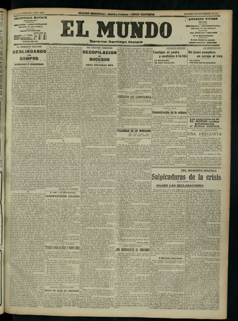Miniatura de El Mundo del 6 de noviembre de 1917 (edición de provincias)