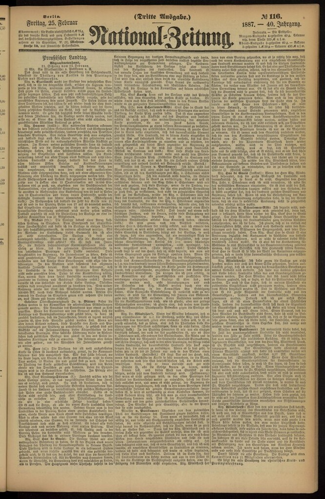 Miniatura de National Zeitung dl 25 de febrero de 1887, nº 116