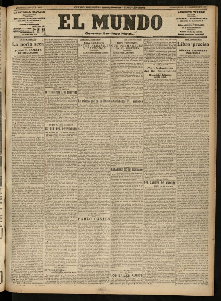 Miniatura de El Mundo del 28 de noviembre de 1917 (edición de provincias)