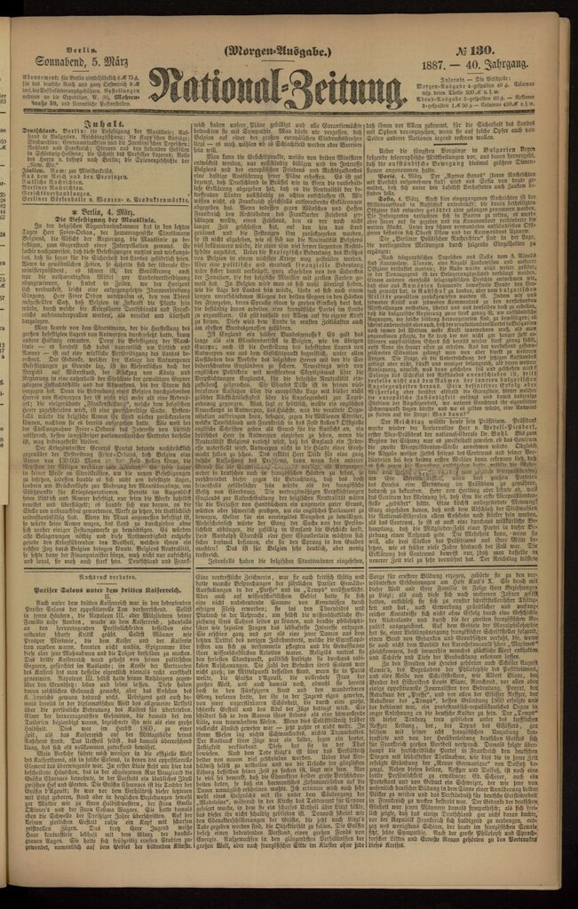 Miniatura de National Zeitung del 5 de marzo de 1887, nº 130