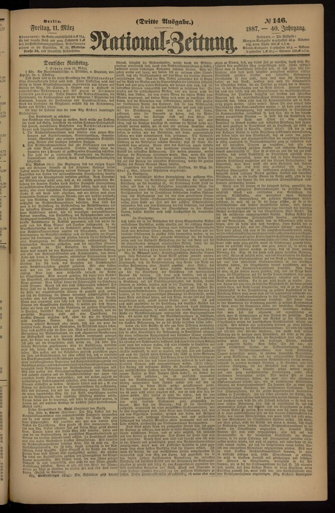 Miniatura de National Zeitung del 11 de marzo de 1887, nº 146