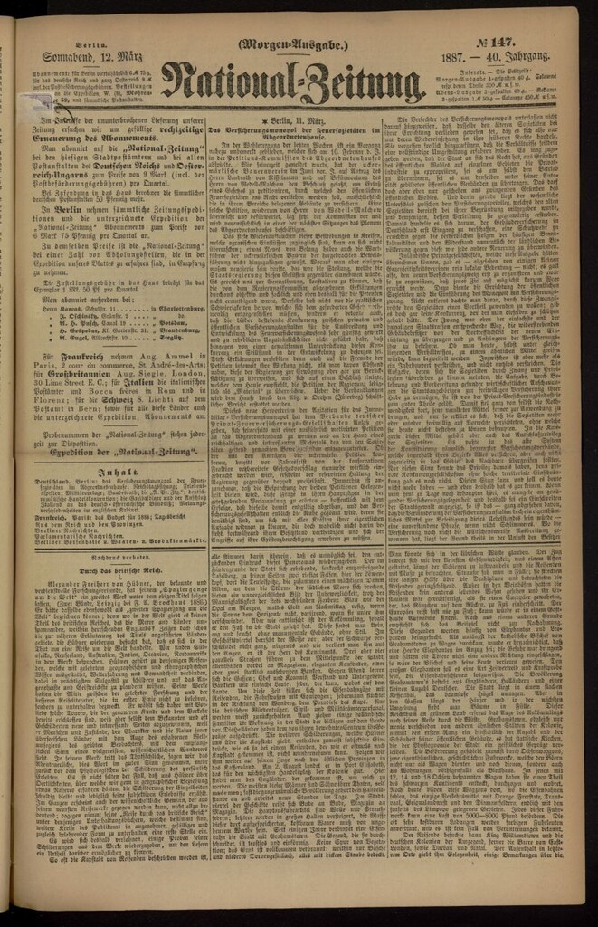 Miniatura de National Zeitung del 12 de marzo de 1887, nº 147