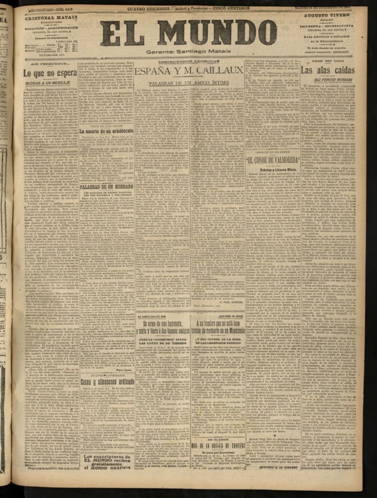Miniatura de El Mundo del 11 de diciembre de 1917 (edición de provincias)