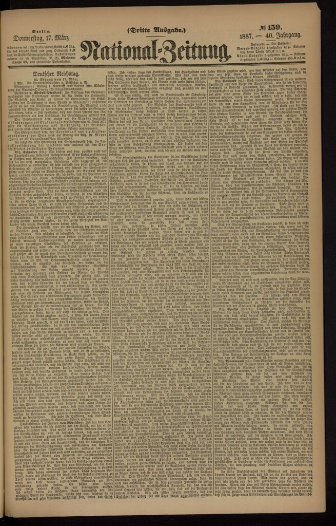 Miniatura de National Zeitung del 17 de marzo de 1887, nº 159