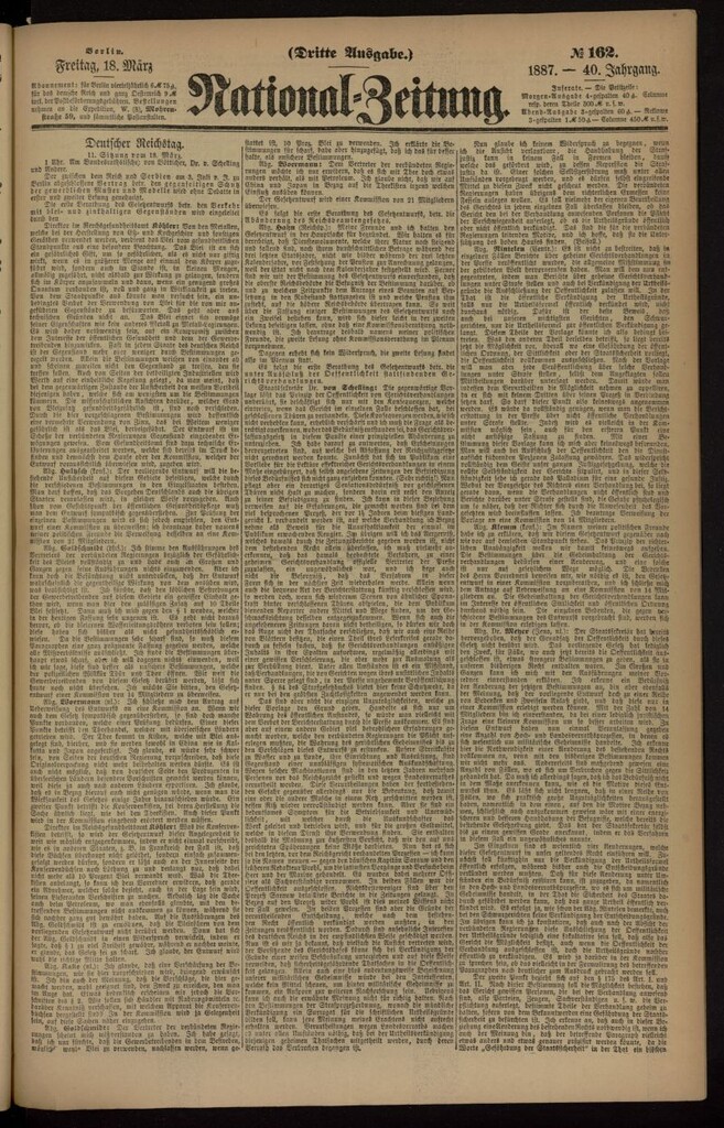 Miniatura de National Zeitung del 18 de marzo de 1887, nº 162