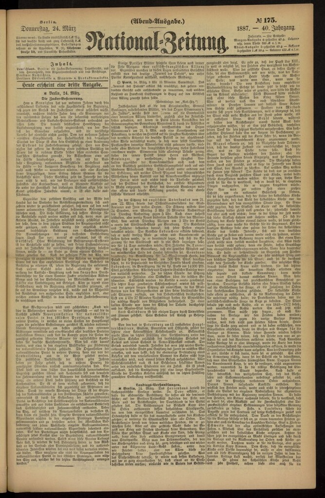 Miniatura de National Zeitung del 24 de marzo de 1887, nº 175