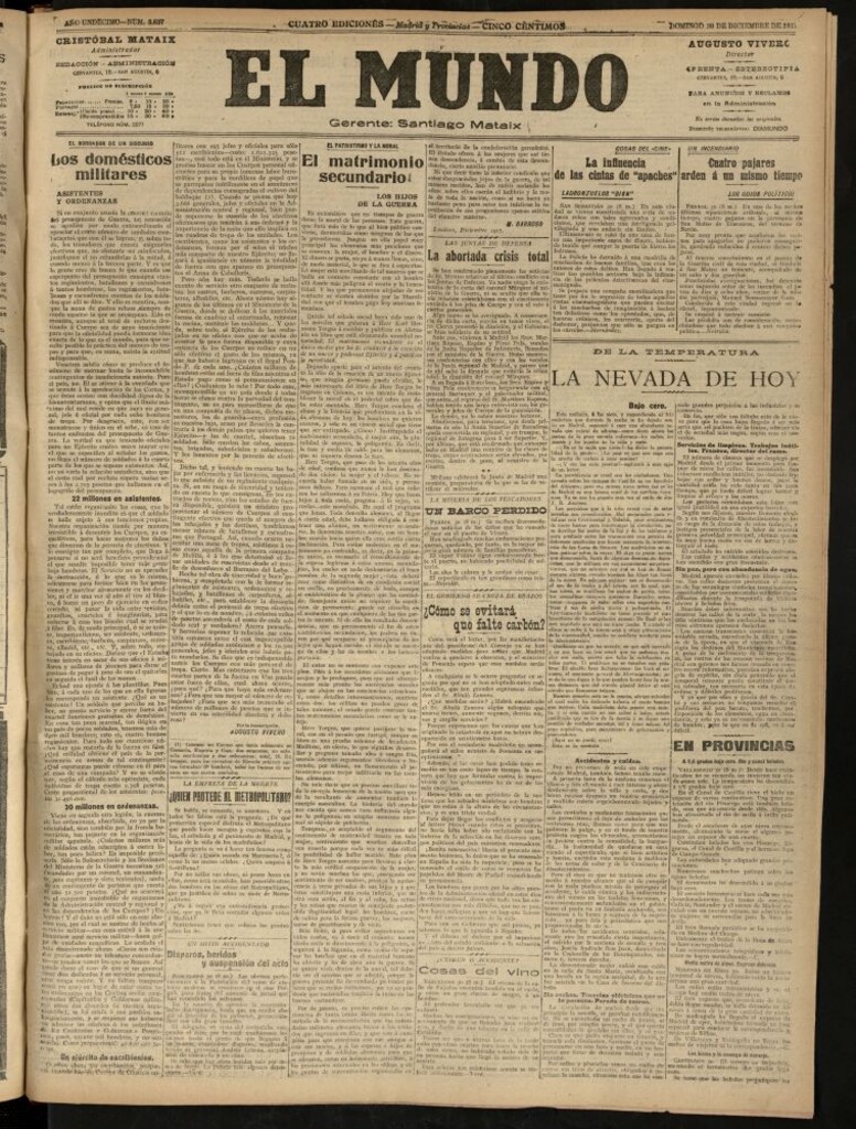 Miniatura de El Mundo del 30 de diciembre de 1917 (edición de provincias)