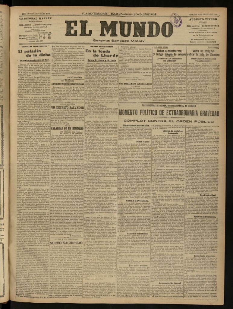 Miniatura de El Mundo del 4 de enero de 1918