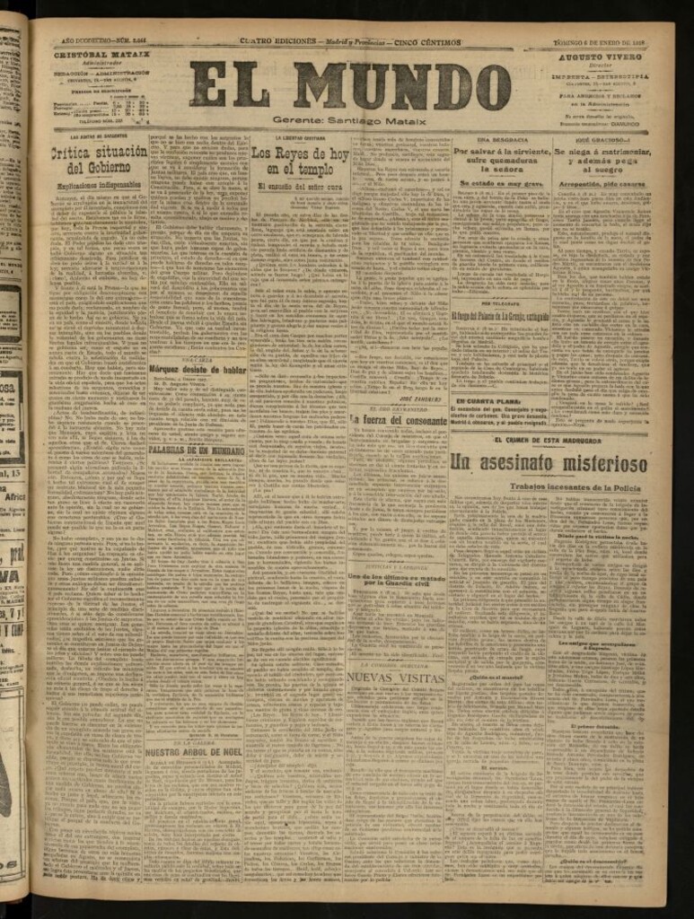 Miniatura de El Mundo del 6 de enero de 1918