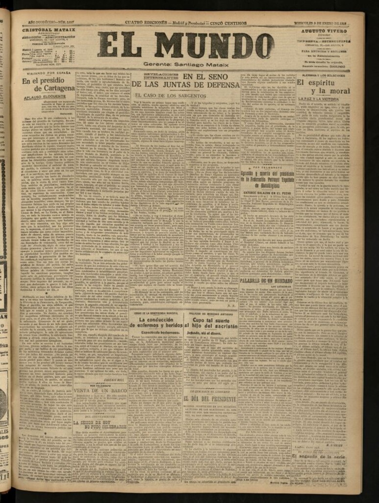 Miniatura de El Mundo del 9 de enero de 1918