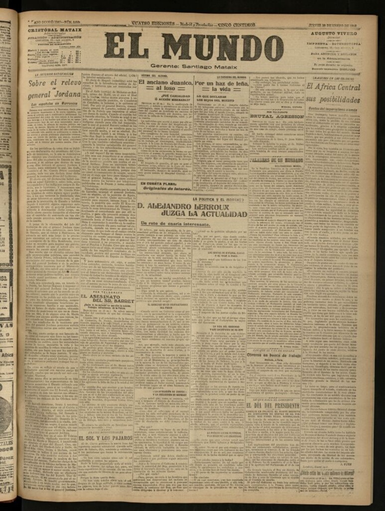 Miniatura de El Mundo del 10 de enero de 1918
