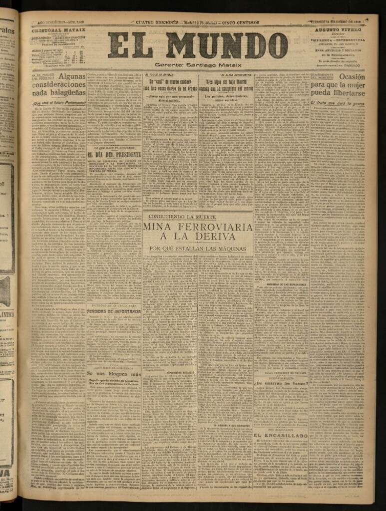 Miniatura de El Mundo del 11 de enero de 1918