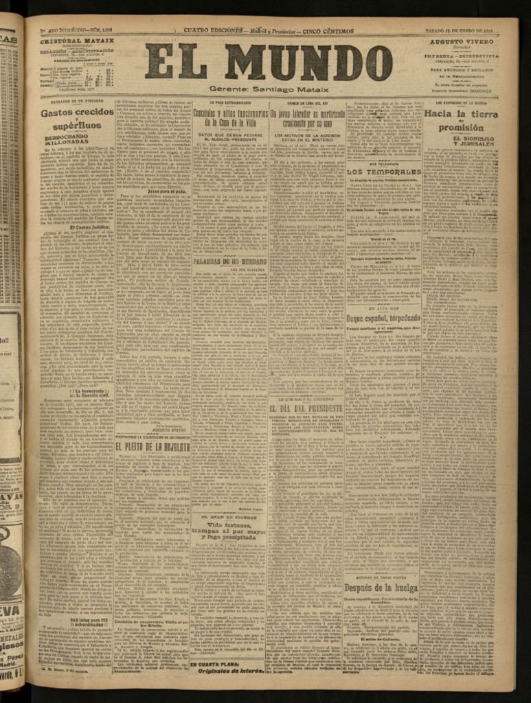 Miniatura de El Mundo del 12 de enero de 1918