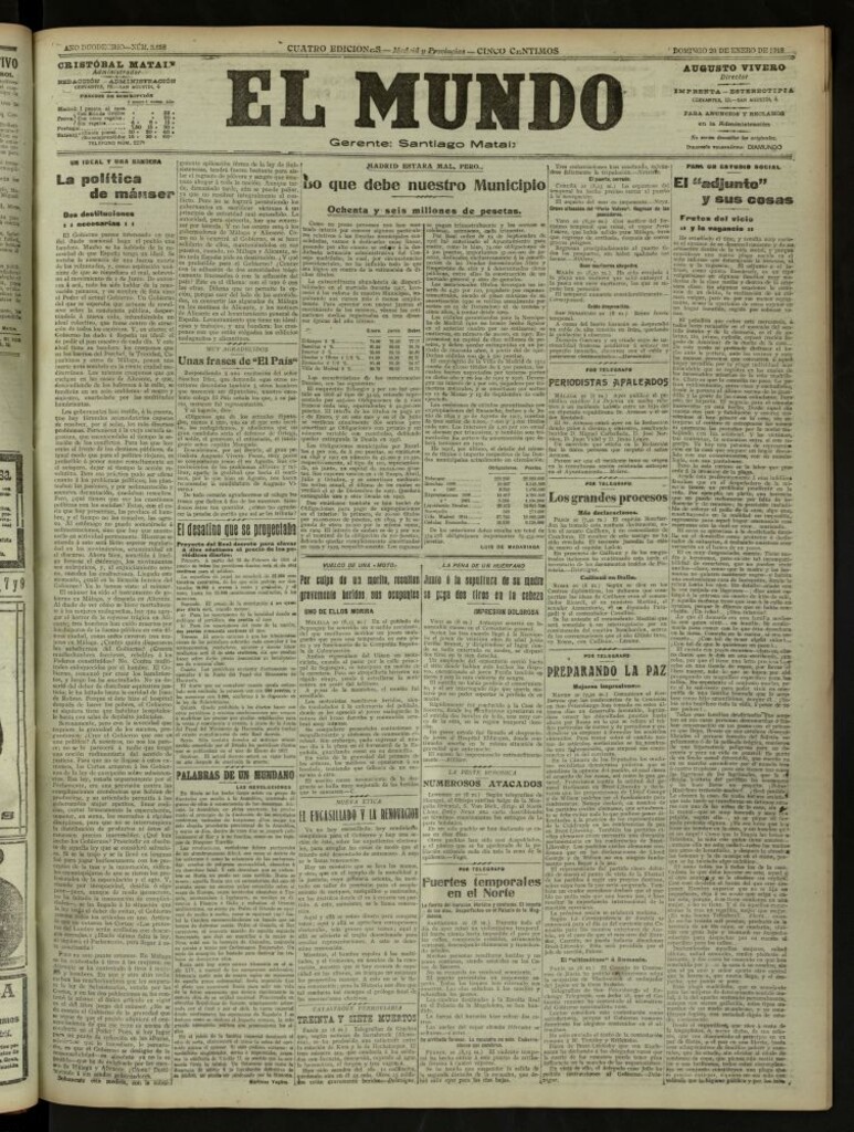 Miniatura de El Mundo del 20 de enero de 1918