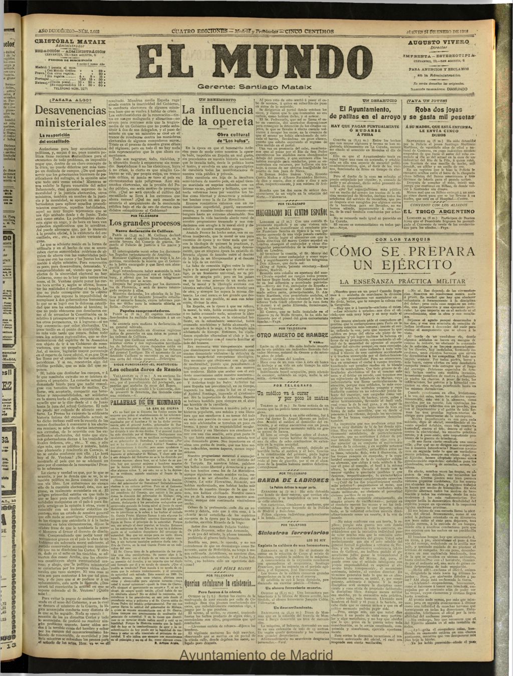Miniatura de El Mundo del 24 de enero de 1918