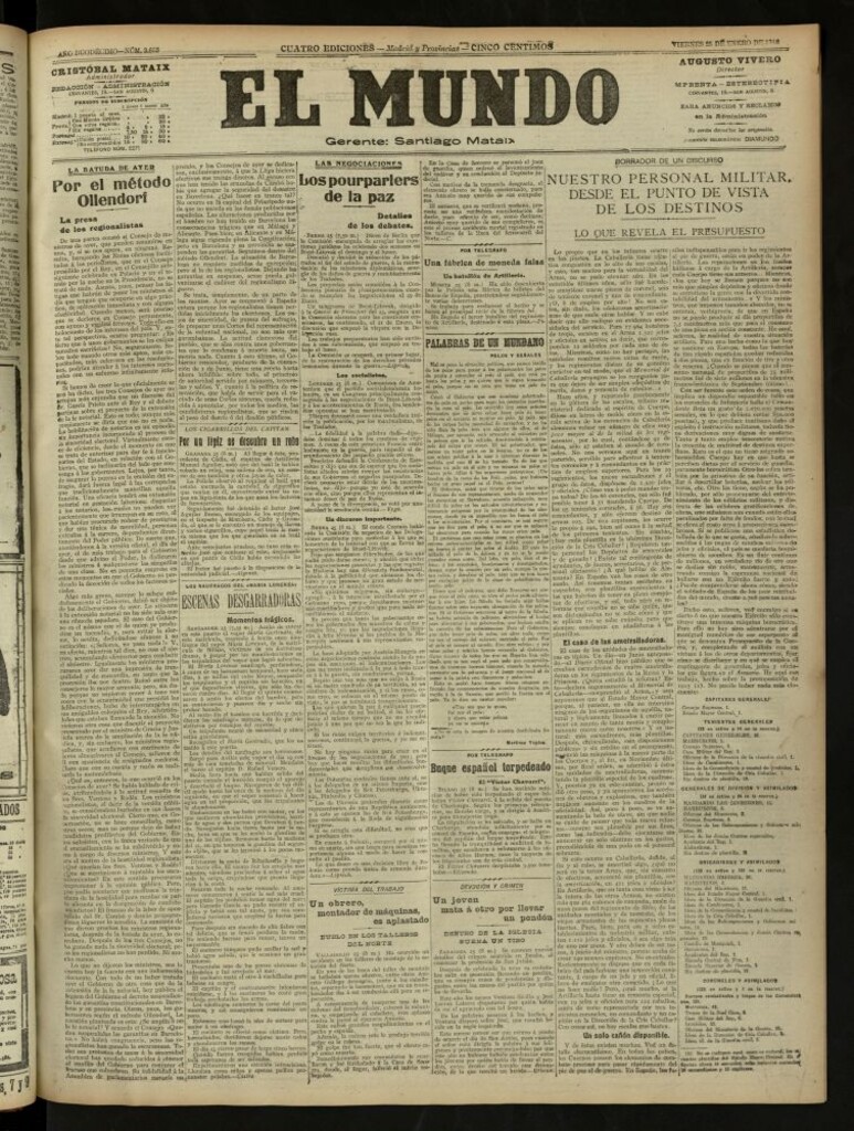 Miniatura de El Mundo del 25 de enero de 1918