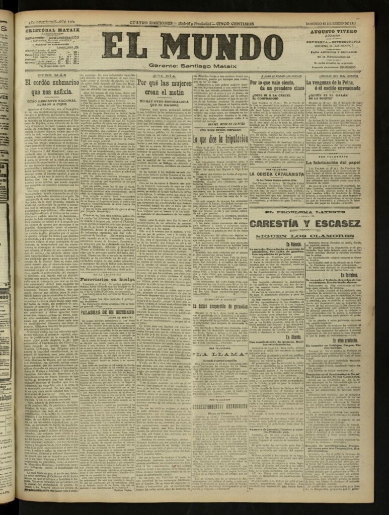 Miniatura de El Mundo del 27 de enero de 1918