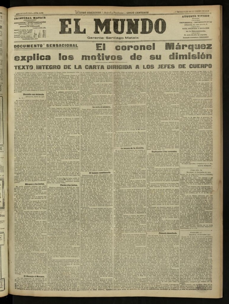 Miniatura de El Mundo del 30 de enero de 1918