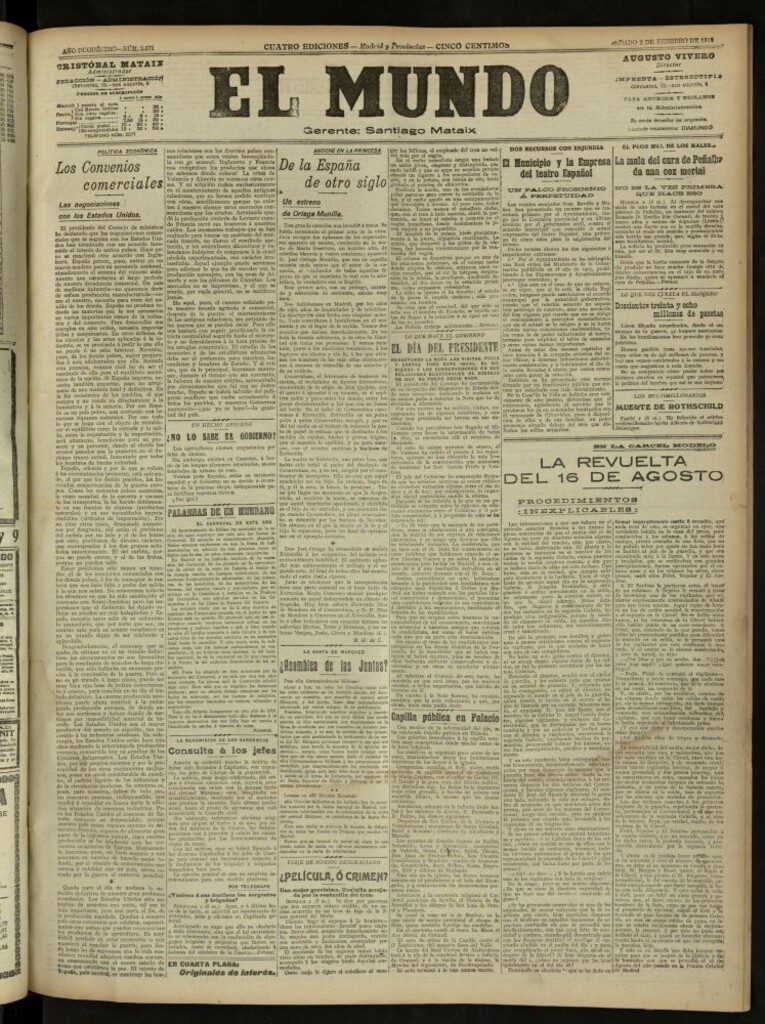 Miniatura de El Mundo del 2 de febrero de 1918