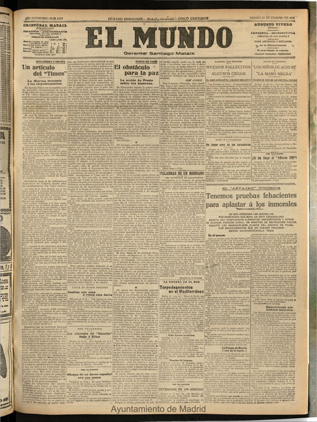 Miniatura de El Mundo del 16 de febrero de 1918