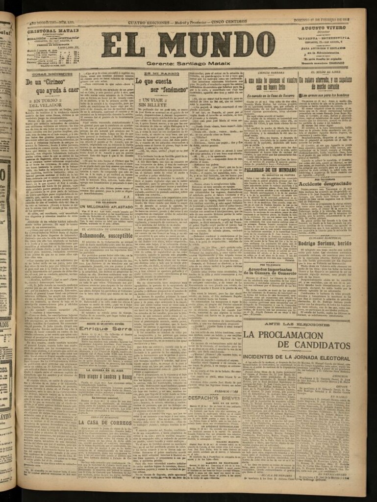 Miniatura de El Mundo del 17 de febrero de 1918