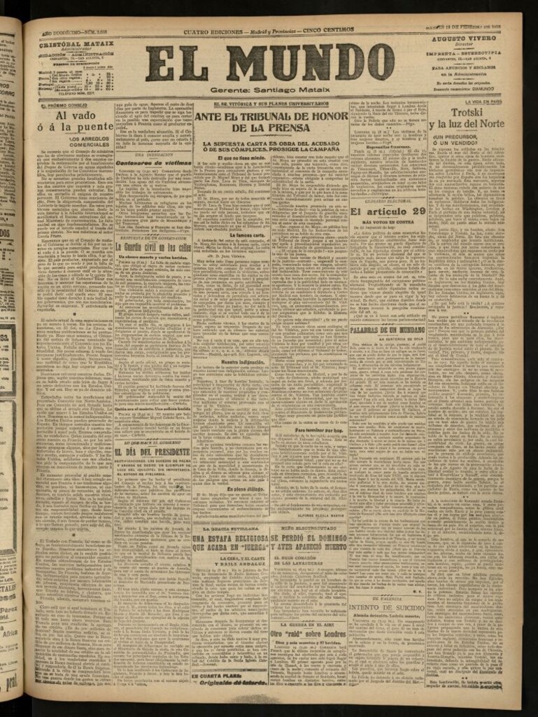 Miniatura de El Mundo del 19 de febrero de 1918
