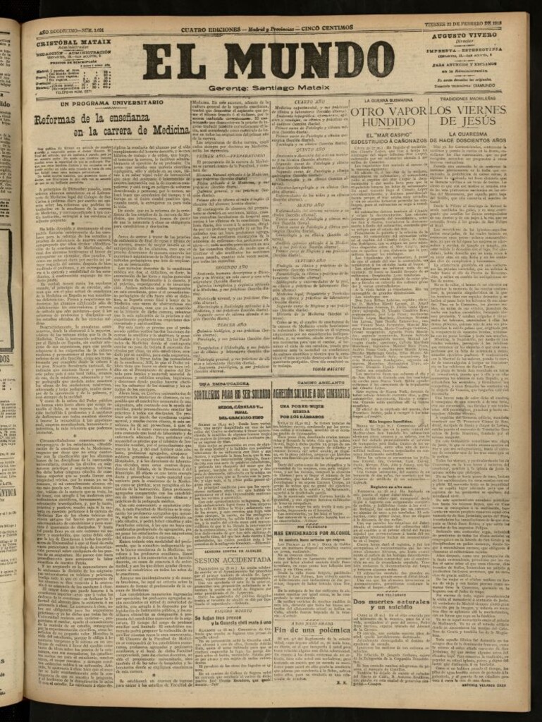 Miniatura de El Mundo del 22 de febrero de 1918