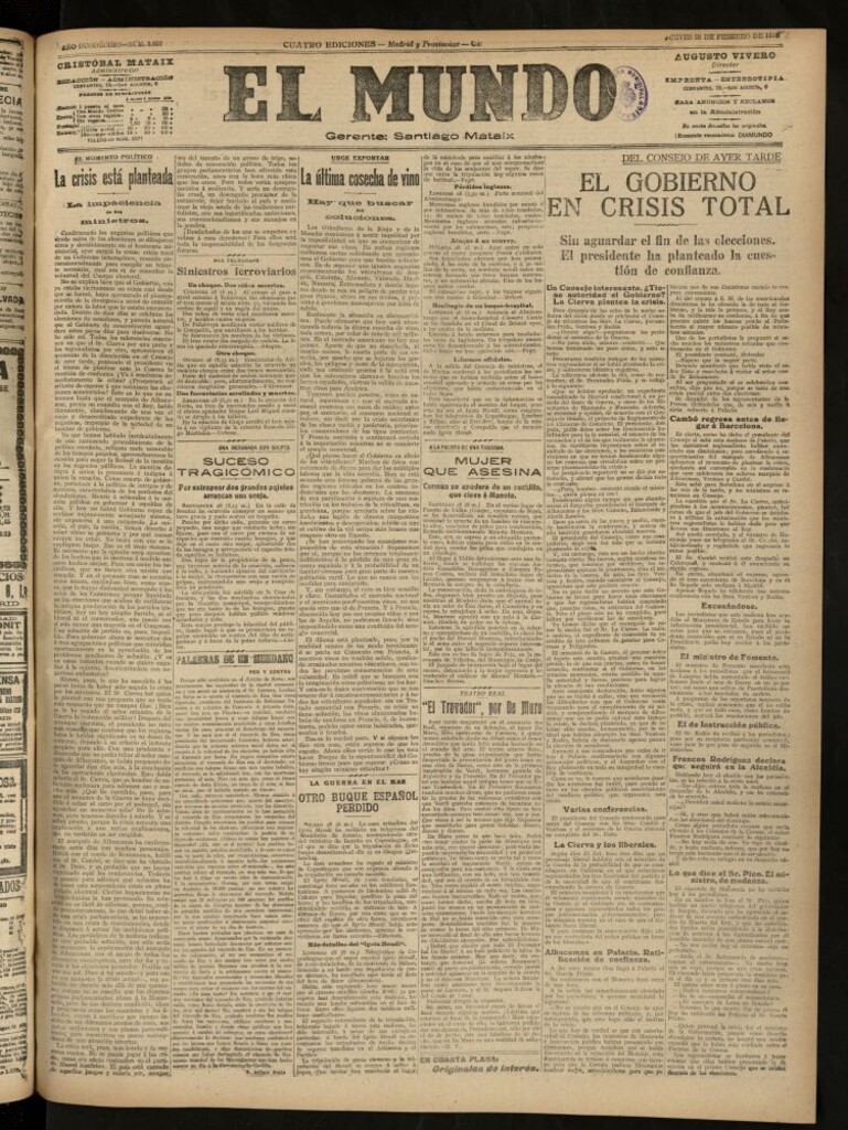 Miniatura de El Mundo del 28 de febrero de 1918