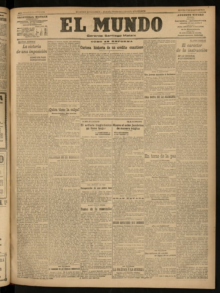 Miniatura de El Mundo del 7 de marzo de 1918