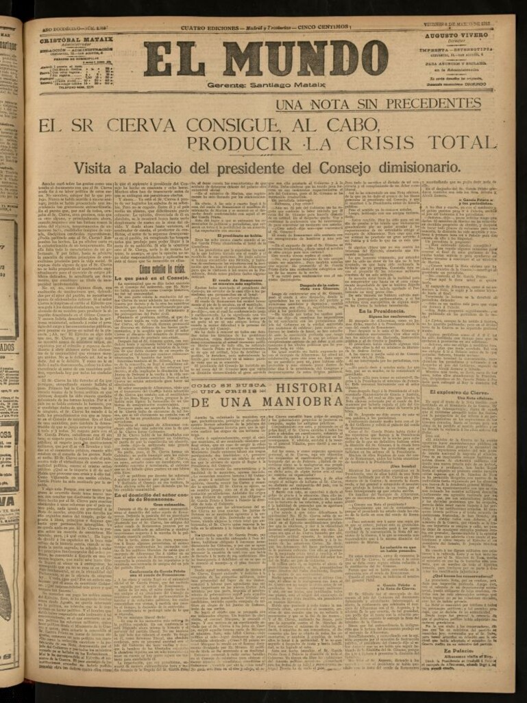 Miniatura de El Mundo del 8 de marzo de 1918