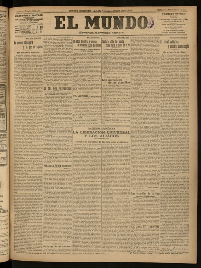 Miniatura de El Mundo del 13 de marzo de 1918