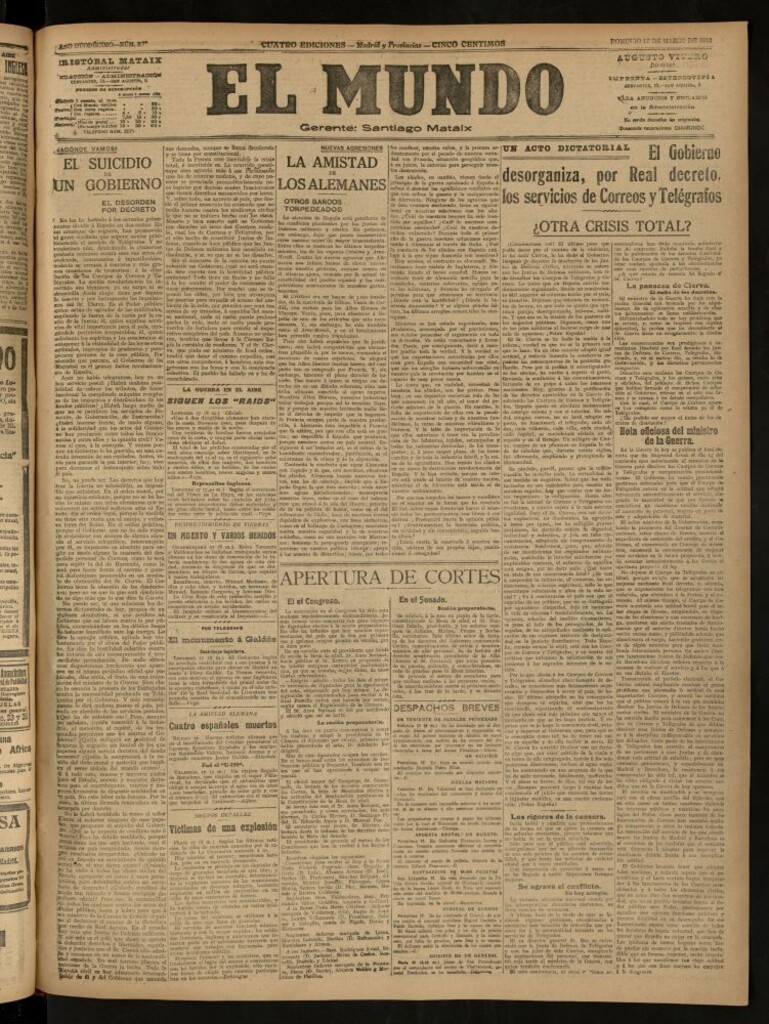 Miniatura de El Mundo del 17 de marzo de 1918