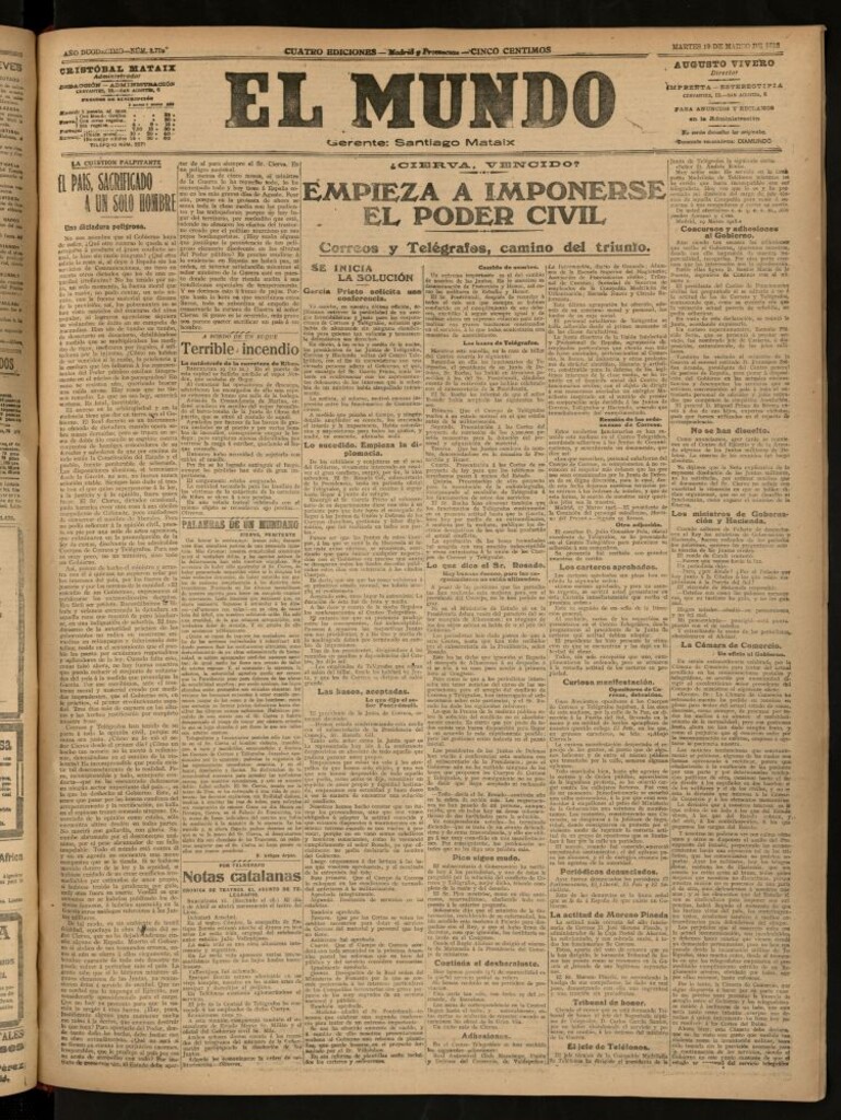 Miniatura de El Mundo del 19 de marzo de 1918