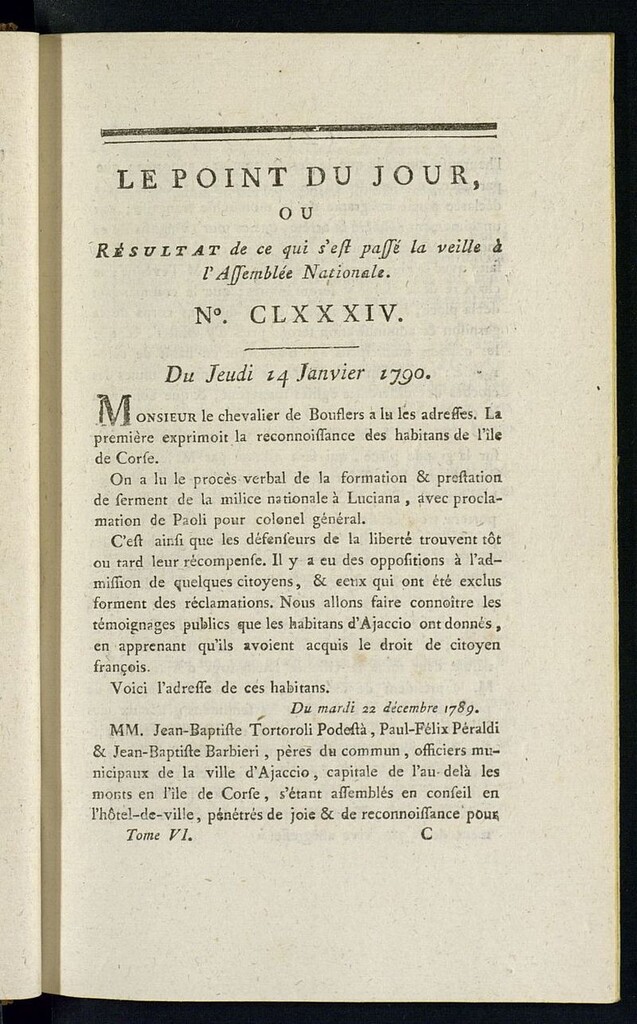 Miniatura de Le Point du Jour : ou Résultat de ce qui s´est passé la veille à l´Assemble Nationale du jeudi 14 janvier 1790. Nº 184