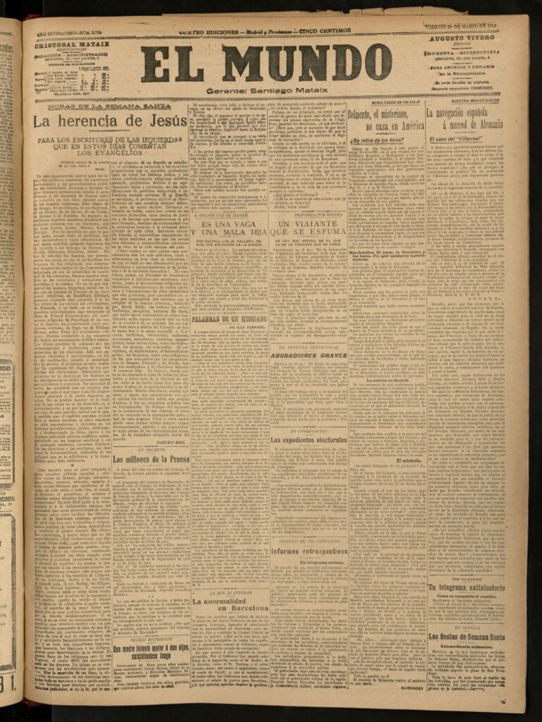 Miniatura de El Mundo del 29 de marzo de 1918