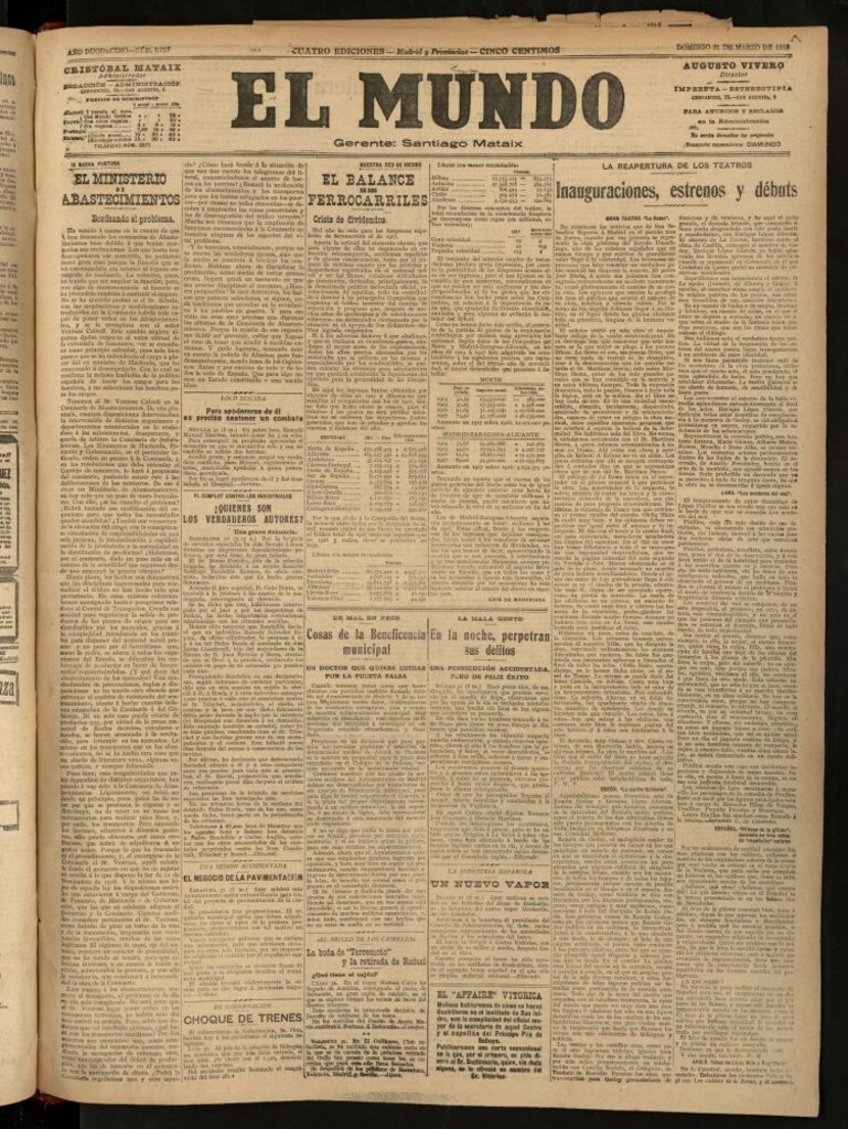 Miniatura de El Mundo del 31 de marzo de 1918