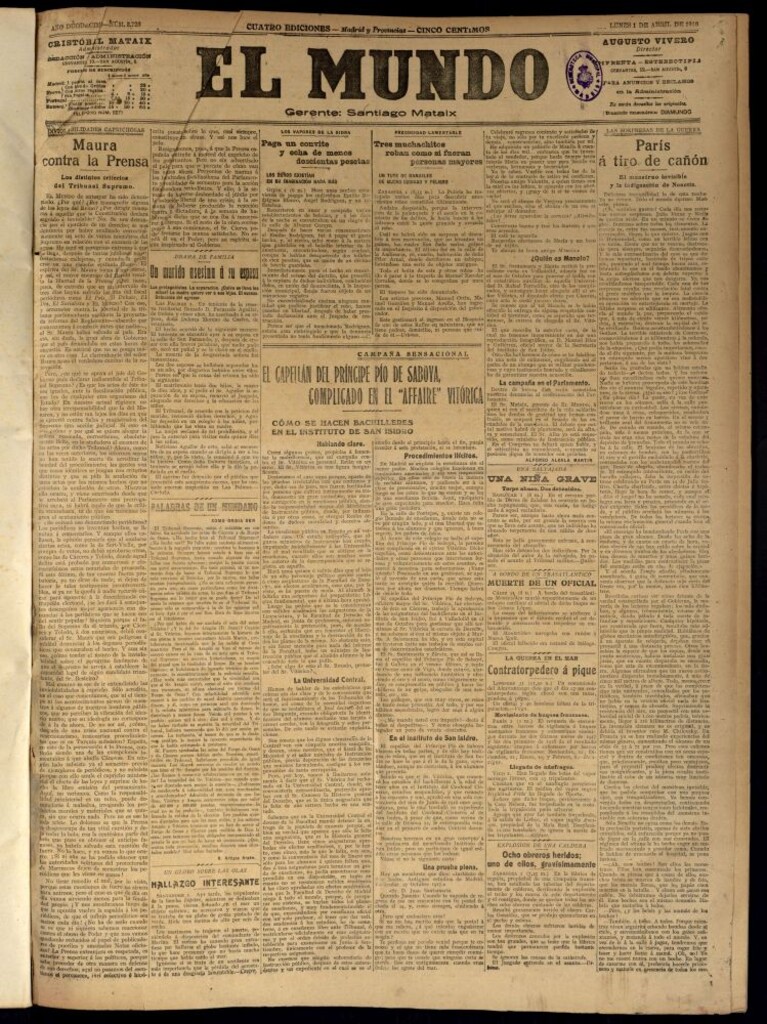 Miniatura de El Mundo del 1 de abril de 1918