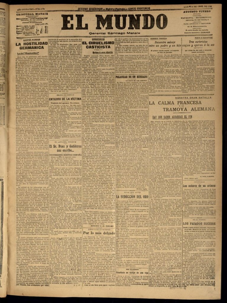 Miniatura de El Mundo del 2 de abril de 1918