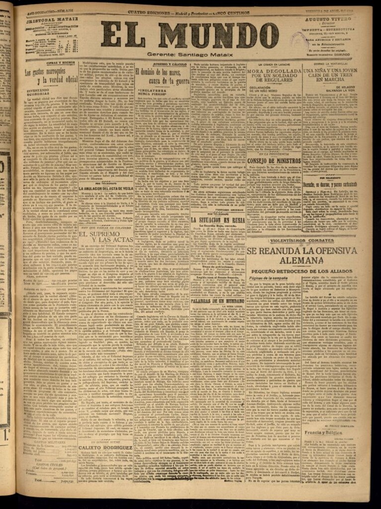 Miniatura de El Mundo del 5 de abril de 1918
