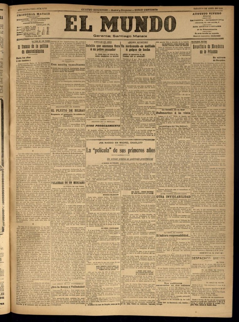Miniatura de El Mundo del 6 de abril de 1918