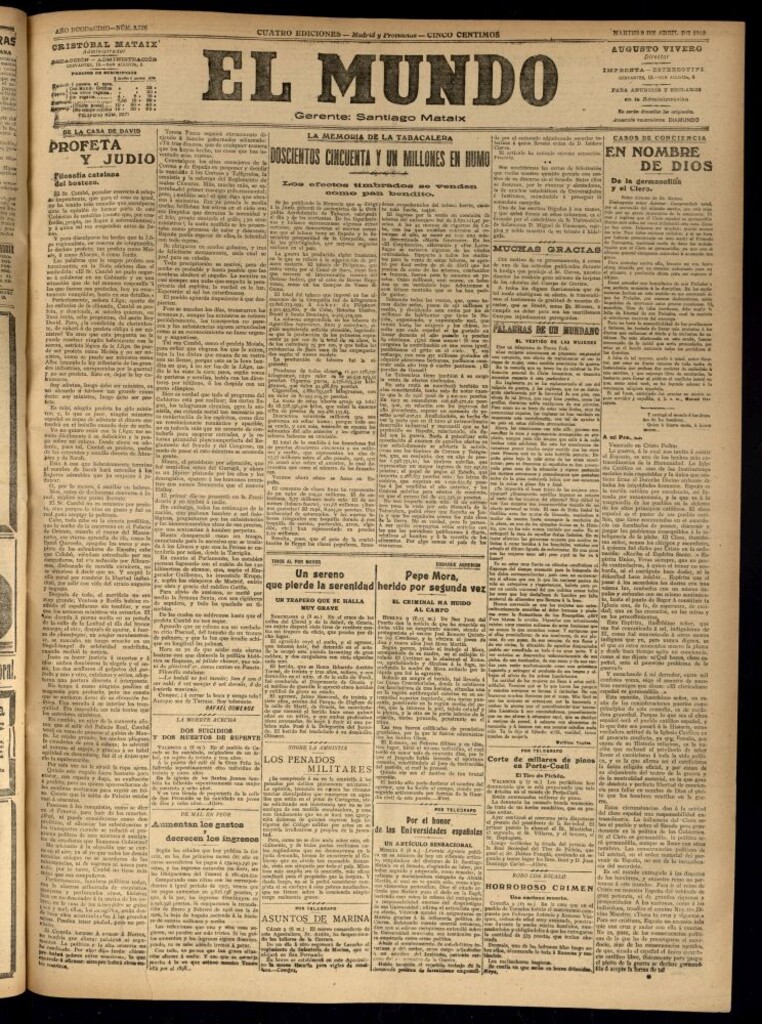 Miniatura de El Mundo del 9 de abril de 1918