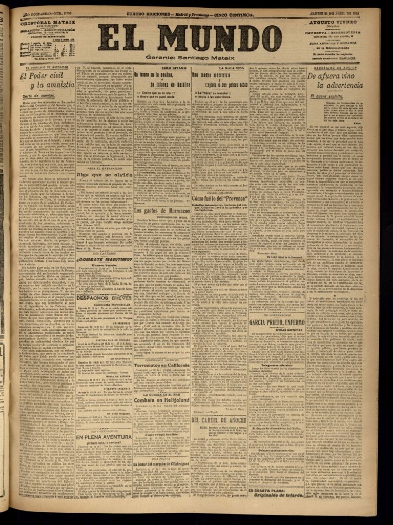 Miniatura de El Mundo del 23 de abril de 1918