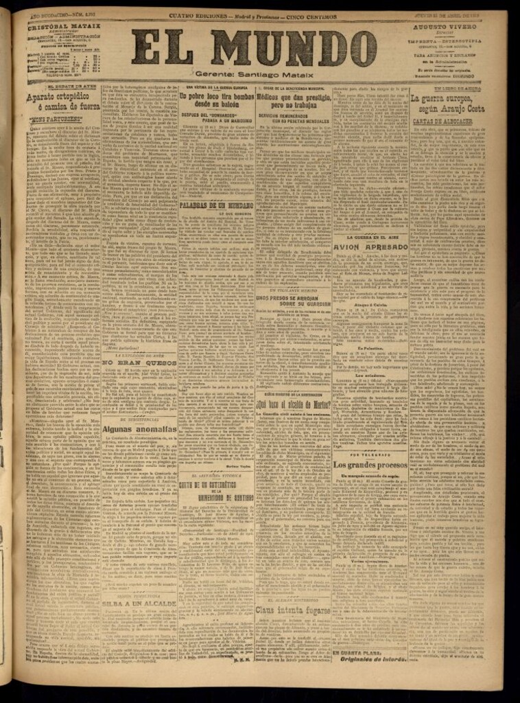 Miniatura de El Mundo del 25 de abril de 1918