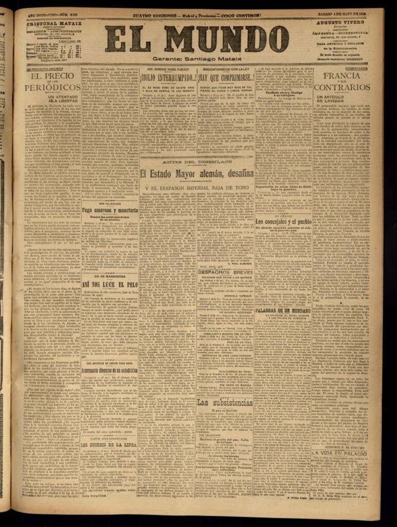 Miniatura de El Mundo del 4 de mayo de 1918