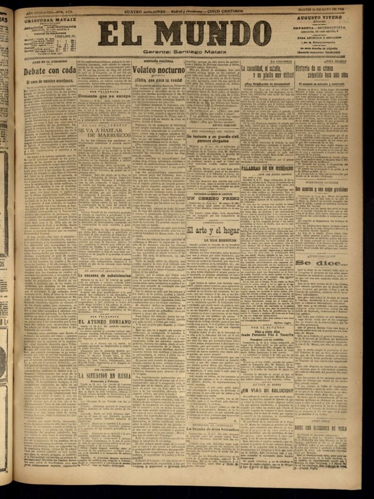 Miniatura de El Mundo del 14 de mayo de 1918