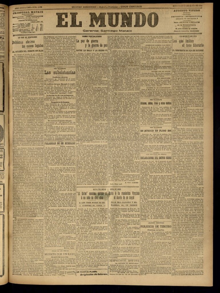 Miniatura de El Mundo del 29 de mayo de 1918