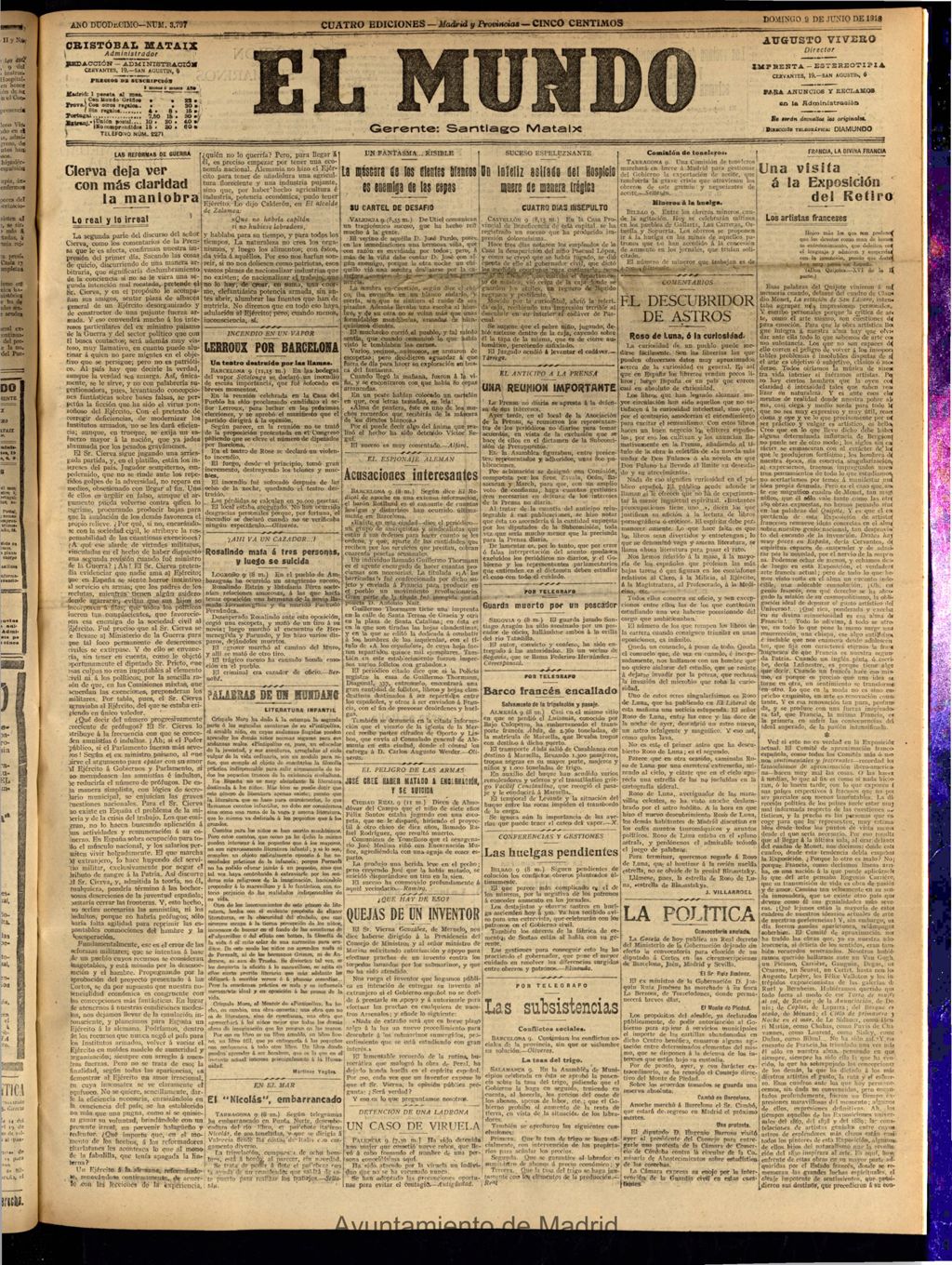Miniatura de El Mundo del 9 de junio de 1918