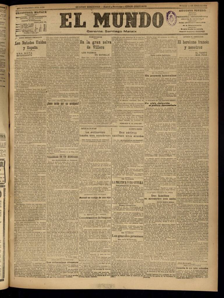 Miniatura de El Mundo del 11 de junio de 1918