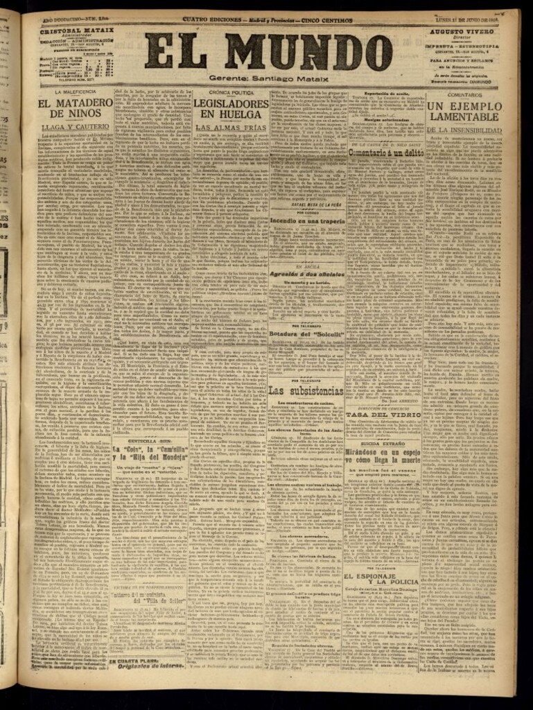 Miniatura de El Mundo del 17 de junio de 1918