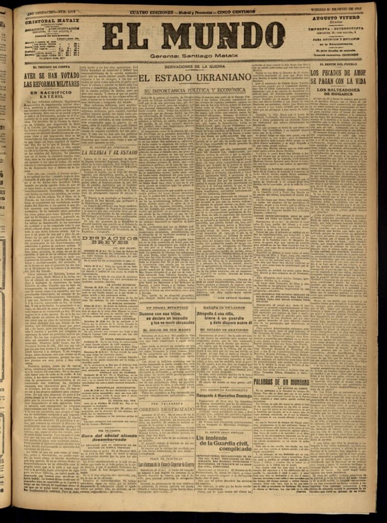Miniatura de El Mundo del 28 de junio de 1918
